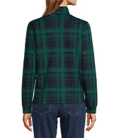 L.L.Bean Knit Interlock Plaid Turtleneck Long Sleeve Pullover