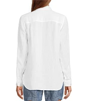 L.L.Bean Linen Long Sleeve Button Front Tunic