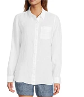 L.L.Bean Linen Long Sleeve Button Front Tunic
