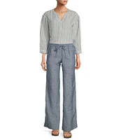 L.L.Bean Linen Pull-On Drawstring Pants