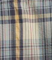 L.L.Bean Madras Bright Plaid Seersucker Short Sleeve Shirt