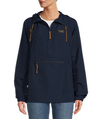 L.L.Bean Mountain Classic Anorak Stand Collar Long Sleeve Kangaroo Pocket Quarter-Zip Pullover Jacket