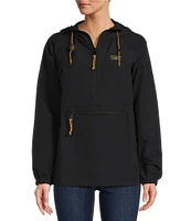 L.L.Bean Mountain Classic Anorak Stand Collar Long Sleeve Kangaroo Pocket Quarter-Zip Pullover Jacket