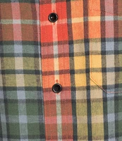 L.L.Bean Multi-Color Scotch Plaid Flannel Long Sleeve Woven Shirt