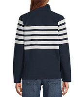 L.L.Bean Peaks Island Mock Neck Quarter Zip Raglan Long Sleeve Jacket