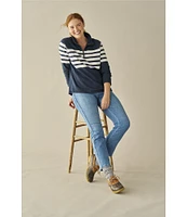 L.L.Bean Peaks Island Mock Neck Quarter Zip Raglan Long Sleeve Jacket