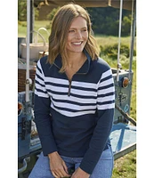 L.L.Bean Peaks Island Mock Neck Quarter Zip Raglan Long Sleeve Jacket