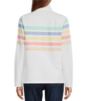 L.L.Bean Peaks Island Mock Neck Quarter Zip Raglan Long Sleeve Jacket