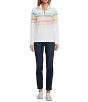 L.L.Bean Peaks Island Mock Neck Quarter Zip Raglan Long Sleeve Jacket