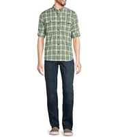 L.L.Bean Performance Stretch No Fly Zone Plaid Long Sleeve Woven Shirt