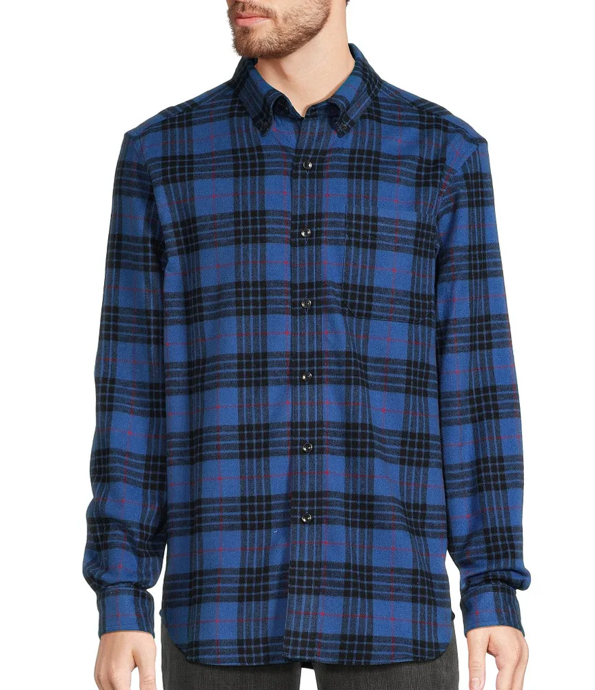 L.L.Bean Scotch Plaid Flannel Long Sleeve Woven Shirt