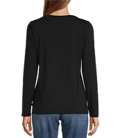 L.L.Bean Soft Stretch Knit Supima® Cotton Blend Scoop Neck Long Sleeve Tee Shirt