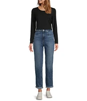 L.L.Bean Soft Stretch Knit Supima® Cotton Blend Scoop Neck Long Sleeve Tee Shirt