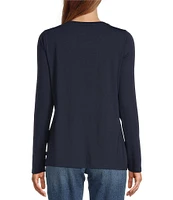 L.L.Bean Soft Stretch Knit Supima® Cotton Blend Scoop Neck Long Sleeve Tee Shirt
