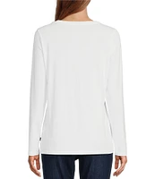 L.L.Bean Soft Stretch Knit Supima® Cotton Blend Scoop Neck Long Sleeve Tee Shirt