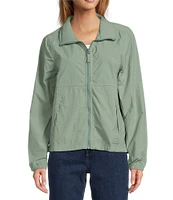L.L.Bean Stand Collar Long Sleeve Full Zip Light and Airy Windbreaker