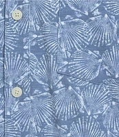 L.L.Bean Stonecoast Performance Seashell Print Short Sleeve Woven Shirt