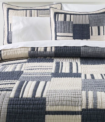 L.L.Bean Striped Patchwork Quilted Sham