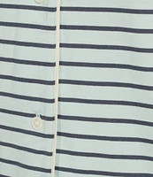 L.L.Bean Super-Soft Shrink-Free Button Front Striped Nightshirt