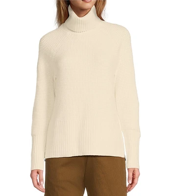 L.L.Bean SuperSoft Waffle Turtleneck Long Sleeve Ribbed Sweater