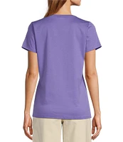 L.L.Bean Pima Cotton V-Neck Short Sleeve Tee Shirt
