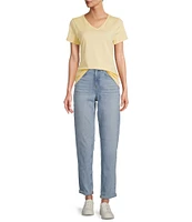 L.L.Bean Pima Cotton V-Neck Short Sleeve Tee Shirt