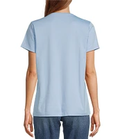 L.L.Bean Pima Cotton V-Neck Short Sleeve Tee Shirt