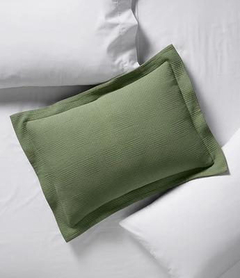 L.L.Bean Vintage Matelasse Block Patterned Cotton Sham