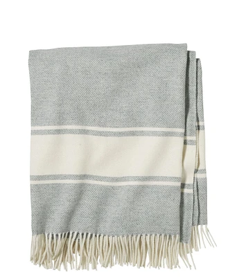 L.L.Bean Washable Wool Striped Throw Blanket