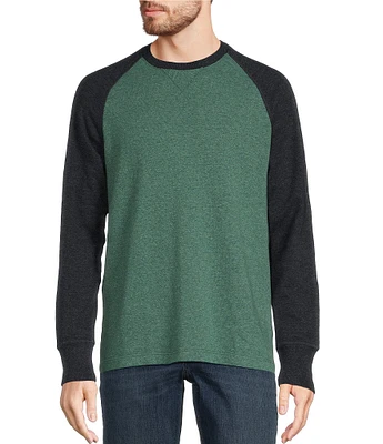 L.L.Bean Washed Double-Knit Color Block Crewneck T-Shirt