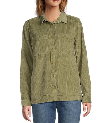 L.L.Bean Woven Comfort Corduroy Relaxed Button-Front Shirt