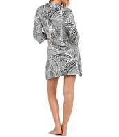 La Blanca Dream Catcher Resort Collared Neck Wrap Shirt Swim Cover-Up Dress
