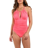 La Blanca Island Goddess High Neck One Piece Swimsuit