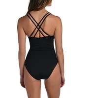 La Blanca Island Goddess Lace-Up One Piece Swimsuit