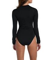 La Blanca Island Goddess Shirred Zip Up One-Piece Paddlesuit