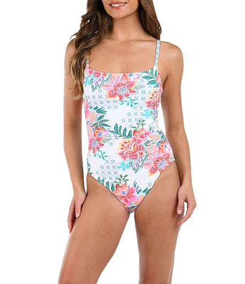 La Blanca Riviera Resort Lingerie Scoop Neck Tummy Control One Piece Swimsuit
