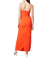 La Porte Melrose Crepe Pearl Detail Swim Cover-Up Maxi Dress