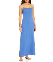 La Porte Melrose Crepe Pearl Detail Swim Cover-Up Maxi Dress