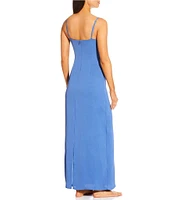 La Porte Melrose Crepe Pearl Detail Swim Cover-Up Maxi Dress