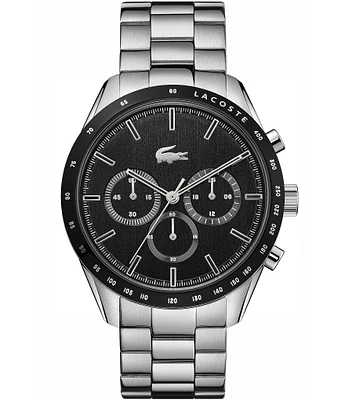 Lacoste Men's Boston Chronograph Black Dial Stainless Steel Bracelet Watch