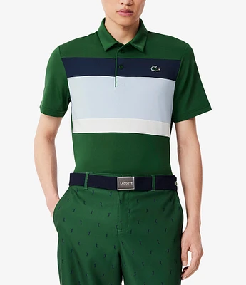 Lacoste Big & Tall Bold Stripe Performance Stretch Short Sleeve Polo Shirt