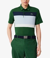 Lacoste Big & Tall Bold Stripe Performance Stretch Short Sleeve Polo Shirt