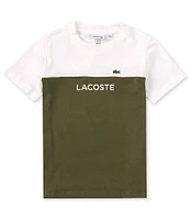 Lacoste Big Boys 8-16 Short Sleeve Color Block Jersey T-Shirt