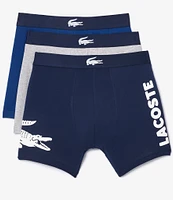 Lacoste Big Croc 5#double; Inseam Boxer Briefs 3-Pack