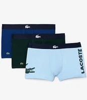 Lacoste Big Croc 5#double; Inseam Boxer Briefs 3-Pack