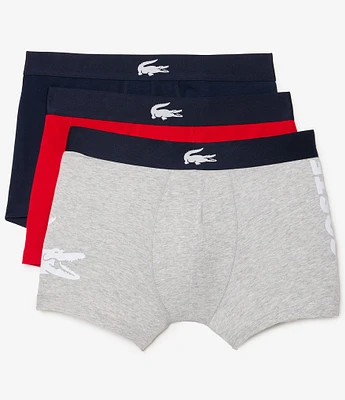 Lacoste Big Croc 5#double; Inseam Boxer Briefs 3-Pack