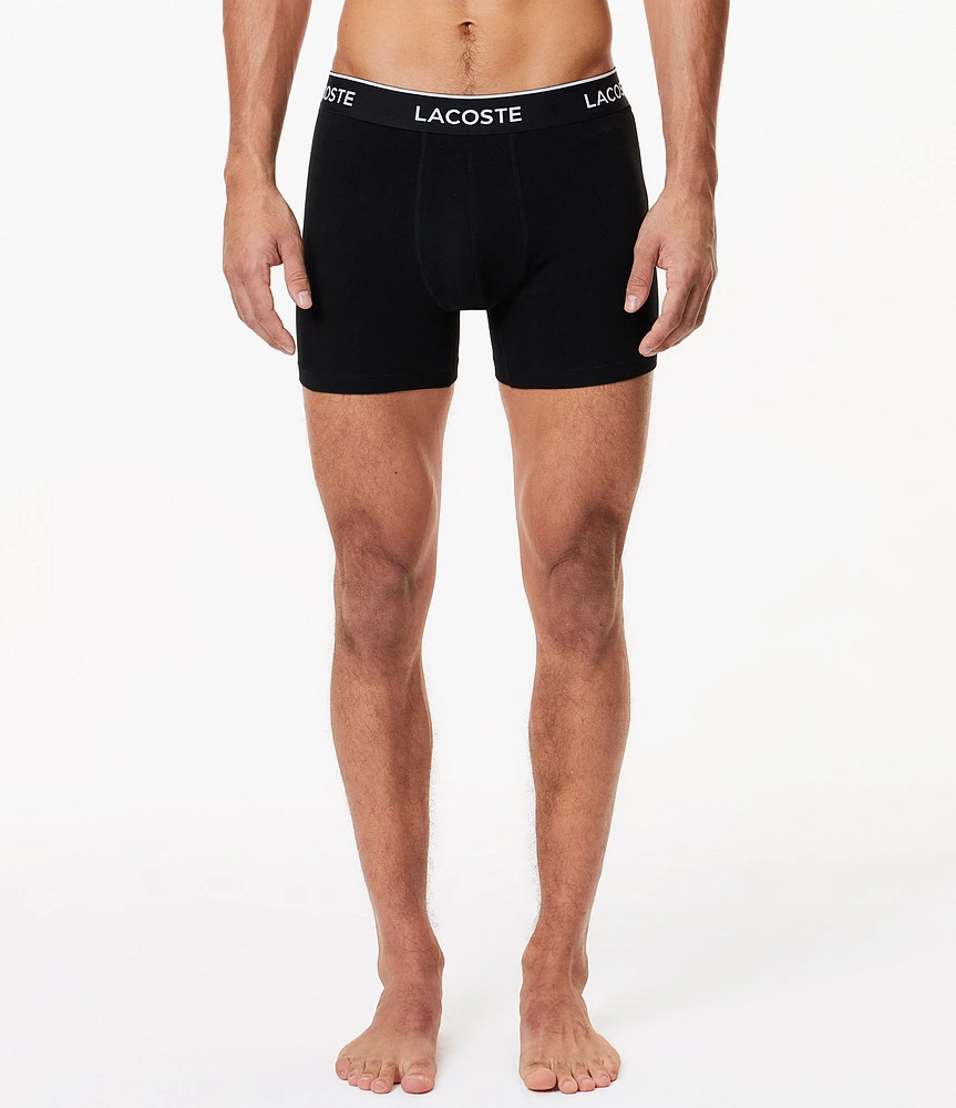 Lacoste Branded Waistband 5#double; Inseam Boxer Briefs 3-Pack