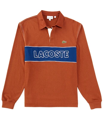 Lacoste Color Block Long Sleeve Rugby Polo Shirt