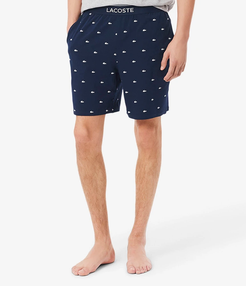 Lacoste Crocodile Pattern Pajama Shorts