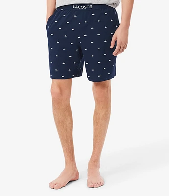 Lacoste Crocodile Pattern Pajama Shorts